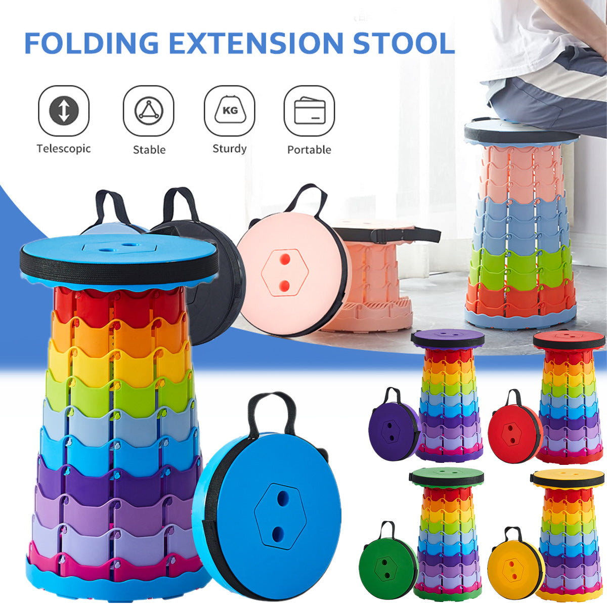 Flexi-Stool™ Ultra-Portable Telescopic Stool